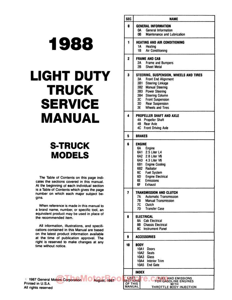 1993 chevy s10 repair manual